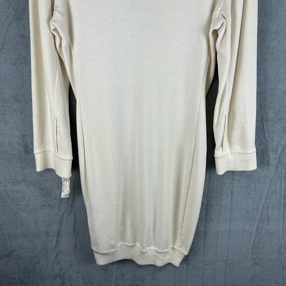 JINABE Dress Womens 2 Silk Sweater Cream Asymmetrical Neutral Minimalist Vintage - Picture 9 of 16